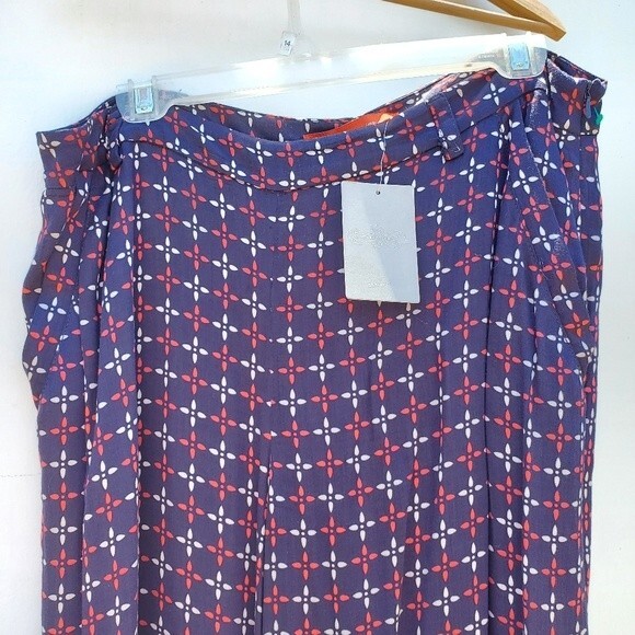 Anthropologie Cartonnier Wide Leg Star Flower Print Palazzo Pants 14 NWT - Picture 3 of 12